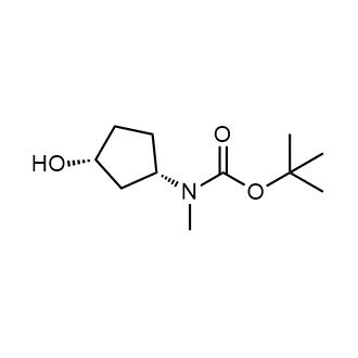 叔丁基((1S,3R)-3-羟基环戊基)(甲基)氨基甲酸酯结构式