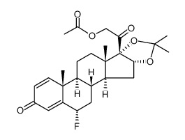 6α-Fluoro-16α,17α-isopropylidenedihydroxypregna-1,4-diene-21-ol-3,20-dione 21-acetate结构式