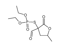 O,O-diethyl S-(3-formyl-5-methyl-2-oxotetrahydrofuran-3-yl) phosphorothioate结构式