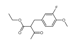 2-(3-fluoro-4-methoxy-benzyl)-acetoacetic acid ethyl ester结构式
