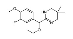 3,4,5,6-Tetrahydro-5,5-dimethyl-2-(α-ethoxy-3-fluoro-4-methoxybenzyl)pyrimidine结构式