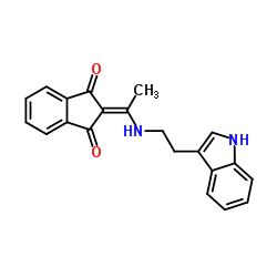 2-(((2-Indol-3-ylethyl)amino)ethylidene)indane-1,3-dione结构式