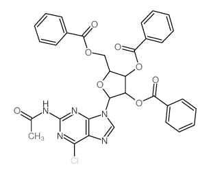 [5-(2-acetamido-6-chloro-purin-9-yl)-3,4-dibenzoyloxy-oxolan-2-yl]methyl benzoate Structure