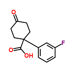 1-(3-Fluorophenyl)-4-oxocyclohexane-1-carboxylicacid Structure