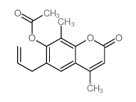 2H-1-Benzopyran-2-one, 7-(acetyloxy)-4,8-dimethyl-6-(2-propenyl)-结构式