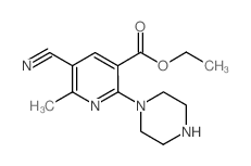 5-氰基-6-甲基-2-(哌嗪-1-基)烟酸乙酯结构式