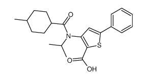 3-[(4-methylcyclohexanecarbonyl)-propan-2-ylamino]-5-phenylthiophene-2-carboxylic acid结构式