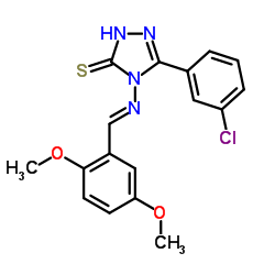 5-(3-Chlorophenyl)-4-{[(E)-(2,5-dimethoxyphenyl)methylene]amino}-4H-1,2,4-triazole-3-thiol结构式