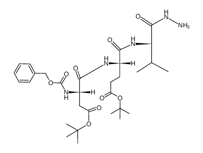 Cbz-Asp(O-t-Bu)-Glu(O-t-Bu)-Val-NHNH2结构式