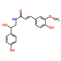 N-阿魏酰真蛸胺; N- 阿魏酰章鱼胺结构式