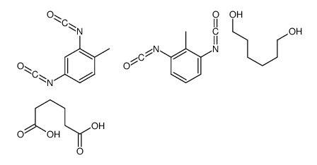己二酸、1,3-二异氰酸根合-2-甲苯、2,4-二异氰酸根合-1-甲苯和1,6-己二醇的聚合物结构式