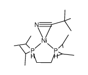 [(1,2-bis(diisopropylphosphino)ethane)Ni(η2-trimethylacetonitrile)] Structure