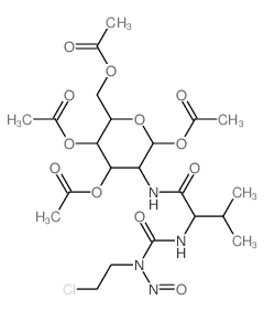 D-Glucopyranose, 2-[[2-[[[(2-chloroethyl)nitrosoamino]carbonyl]amino]-3-methyl-1-oxobutyl]amino]-2-deoxy-,1,3,4,6-tetraacetate, (S)- (9CI)结构式