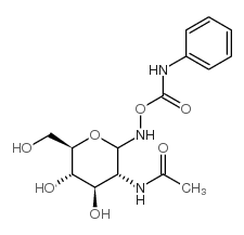 (E)-O-(2-乙酰胺基-2-脱氧-D-吡喃葡萄糖基亚氨基)氨基N-苯基氨基甲酸酯结构式