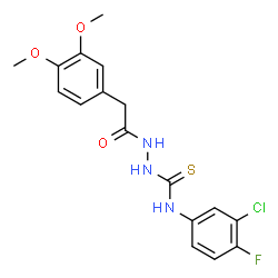 N-(3-CHLORO-4-FLUOROPHENYL)-2-[2-(3,4-DIMETHOXYPHENYL)ACETYL]-1-HYDRAZINECARBOTHIOAMIDE结构式