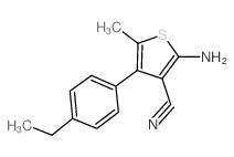 2-氨基-4-(4-乙基苯基)-5-甲基噻吩-3-甲腈结构式