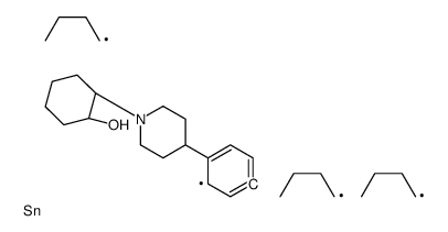 (1S,2S)-2-[4-(4-tributylstannylphenyl)piperidin-1-yl]cyclohexan-1-ol Structure