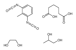 己二酸、1,3-二异氰酸根合甲苯、1,2-乙二醇和1,2-丙二醇的聚合物结构式