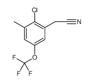 Benzeneacetonitrile, 2-chloro-3-methyl-5-(trifluoromethoxy) Structure