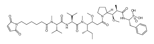 maleimidocaproyl-NMeVal-Val-Dil-Dap-phosphonophenylalanine Structure