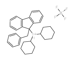 二环己基(9-苯甲基芴-9-基)四氟硼酸磷结构式