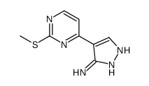 4-(2-(甲基硫代)嘧啶-4-基)-1H-吡唑-3-胺结构式