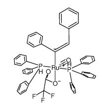carbonyl(cis-1,2-diphenylethenyl)trifluoroacetatobis(triphenylphosphine)ruthenuim(II)结构式