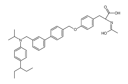 N-Acetyl-O-{[3'-({isopropyl[4-(3-pentanyl)phenyl]amino}methyl)-4- biphenylyl]methyl}-L-tyrosine Structure