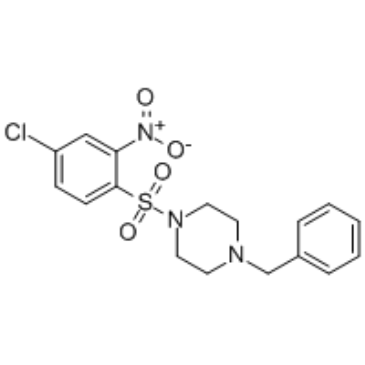 1-苄基-4-(4-氯-2-硝基苯基)磺酰基哌嗪(PSB 06126)结构式