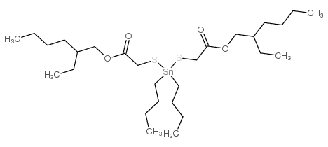 2-乙基己基-4,4-二丁基-10-乙基-7-氧代-8-氧杂-3,5-二噻-4-十四烷酸锡结构式