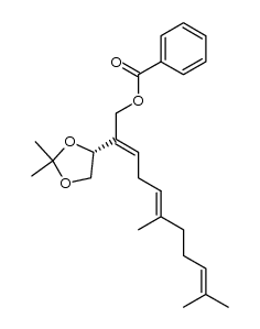 (R)-2-(2',2'-Dimethyl-1',3'-dioxolan-4'-yl)-6,10-dimethyl-2,5,9-undecatrien-1-yl benzoate Structure