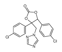 (4S,5R)-4,5-bis(4-chlorophenyl)-4-(1,2,4-triazol-1-ylmethyl)-1,3-dioxolan-2-one结构式
