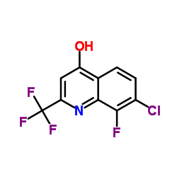 7-氯-8-氟-2-(三氟甲基)喹啉-4-醇结构式