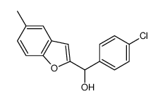 (4-chlorophenyl)-(5-methyl-1-benzofuran-2-yl)methanol结构式