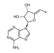 9-<5-Deoxy-5(Z)-fluoro-β-D-erythro-pent-4-enofuranosyl>adenine Structure