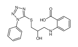 2-[[2-hydroxy-3-(1-phenyltetrazol-5-yl)sulfanyl-propyl]amino]benzoic a cid Structure