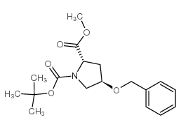 (2S,4r)-1-boc-4-苄氧基吡咯烷-2-二羧酸甲酯结构式