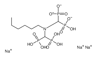trisodium hydrogen [hexylimino)dimethylene]diphosphonate Structure
