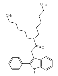 N,N-二己基-2-苯基吲哚-3-乙酰胺结构式