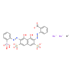 disodium hydrogen 2-[[7-[(2-arsonophenyl)azo]-1,8-dihydroxy-3,6-disulphonato-2-naphthyl]azo]benzoate Structure