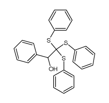 2-Hydroxy-2-phenyl-1,1,1-tris-(phenylmercapto)-aethan结构式