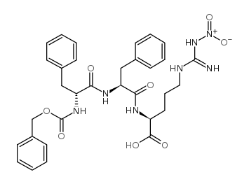 Z-D-苯丙氨酰基-L-苯丙氨酰基-L-硝基精氨酸结构式