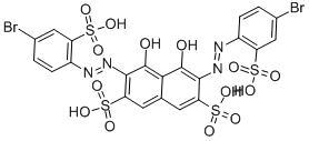 3,6-bis[(4-bromo-2-sulphophenyl)azo]-4,5-dihydroxynaphthalene-2,7-disulphonic acid Structure