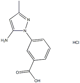 3-(5-氨基-3-甲基-1H-吡唑-1-基)苯甲酸盐酸盐结构式