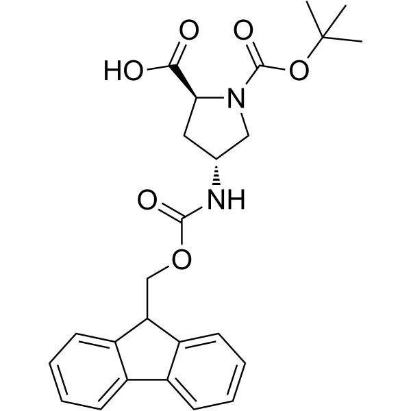 N-Boc-反式-4-(Fmoc-氨基)-L-脯氨酸结构式