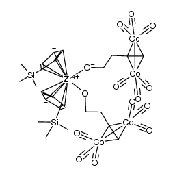 (η(5)-C5H4SiMe3)2Zr((η(2)-OCH2CH2CCH)Co2(CO)6)2 Structure