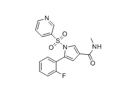 5-(2-fluorophenyl)-N-methyl-1-(pyridin-3-ylsulfonyl)-1H- pyrrole-3-carboxamide structure