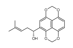 (R)-4-methyl-1-(naphtho[1,8-de:4,5-d'e']bis([1,3]dioxine)-4-yl)pent-3-en-1-ol结构式