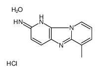2-Amino-6-methyldipyrido[1,2-a:3',2'-d]imidazole Hydrochloride Hydrate Structure