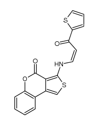 3-[1-oxo-1-(2-thienyl)-2-propen-3-ylamino]thieno[3,4-c]coumarin结构式